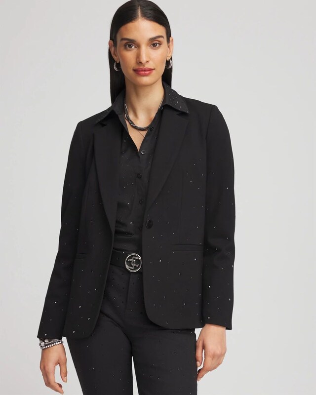 Rhinestone Embellished Blazer - image 1